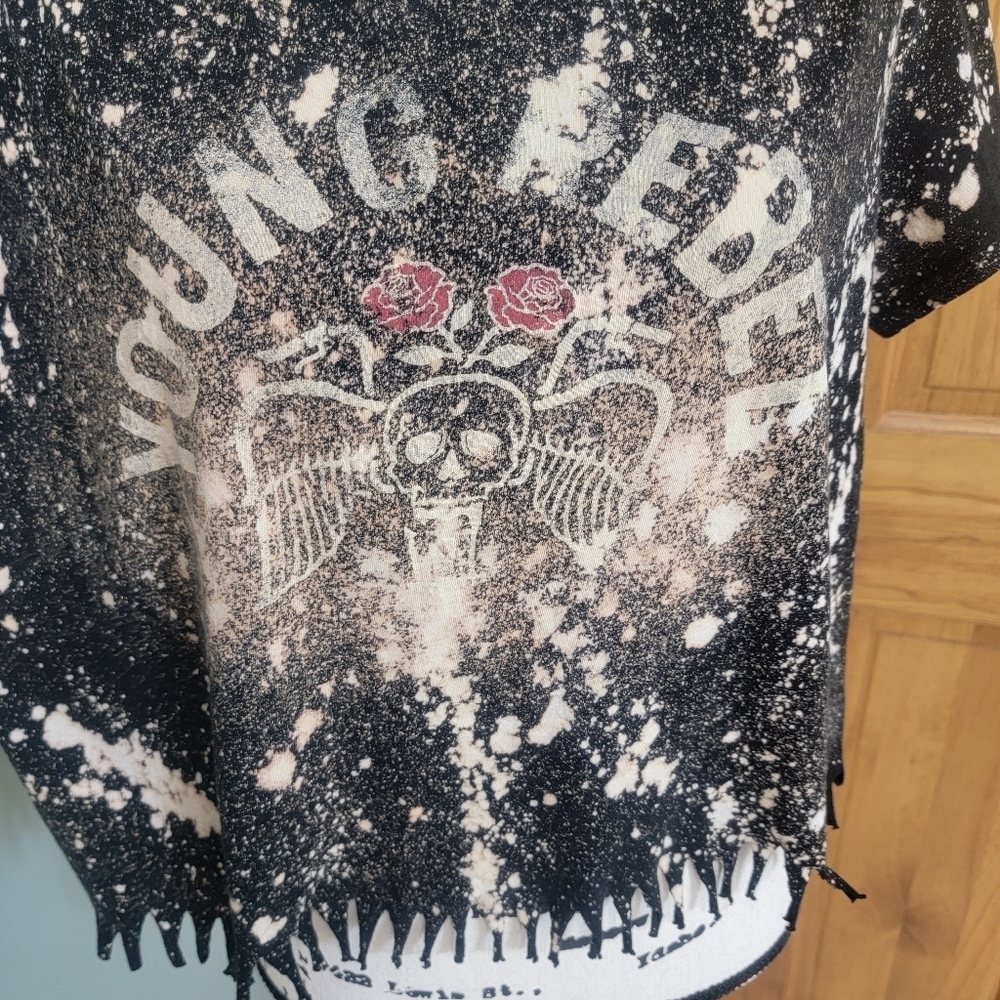 Ralph Lauren Denim Supply Custom Bleached DIY Cropped Y2K Young Rebel Tee Size L - Picture 3 of 8